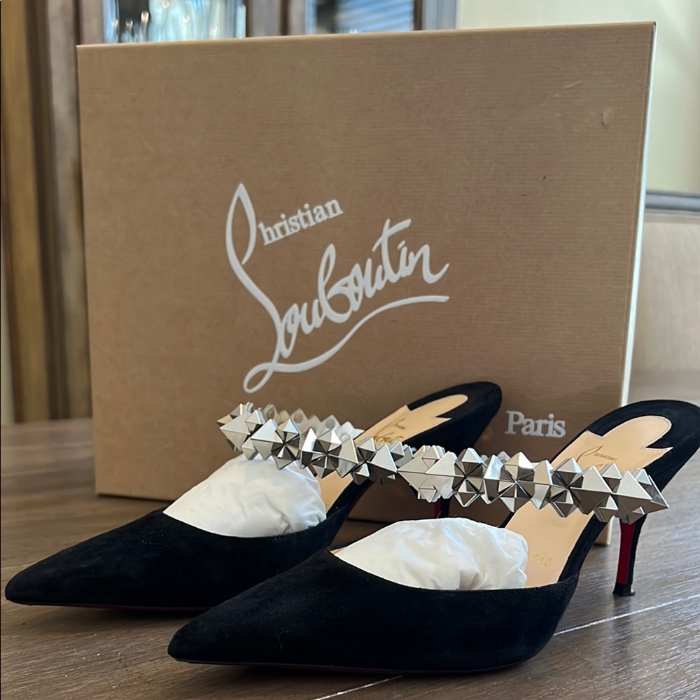 Christian Louboutin Black Studded Heels